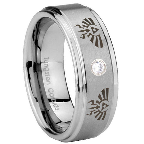 8mm-Zelda-Step-Edges-Silver-Tungsten-Carbide-CZ-Custom-Ring-for-Men