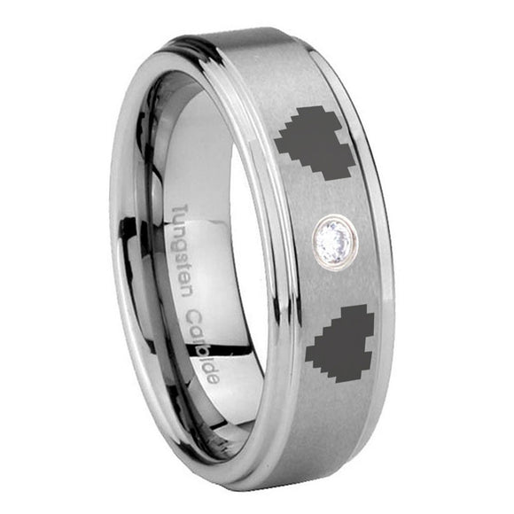 8mm-Zelda-Heart-Step-Edges-Silver-Tungsten-Carbide-CZ-Engagement-Ring