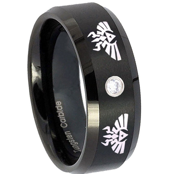 8mm-Zelda-Step-Edges-Silver-Tungsten-Carbide-CZ-Mens-Engagement-Ring