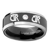8mm-CTR-Beveled-Edges-Black-Tungsten-Carbide-CZ-Custom-Mens-Ring