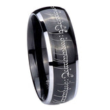 8mm Lord Of The Rings Dome Two Tone Black Mens Tungsten Carbide Ring