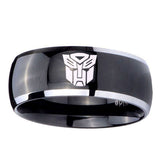 10mm-Transformers-Autobot-Dome-Glossy-Black-2-Tone-Tungsten-Mens-Bands-Ring