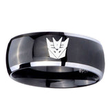 10mm-Decepticon-Transformers-Dome-Glossy-Black-2-Tone-Tungsten-Mens-Wedding-Band