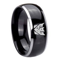 8mm Decepticon Transformers Dome Glossy Black 2 Tone Tungsten Ring