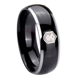 8mm-Chief-Master-Sergeant-Vector-Dome-Glossy-Black-2-Tone-Tungsten-Men's-Ring