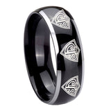 10mm-Multiple-CTR-Dome-Glossy-Black-2-Tone-Tungsten-Mens-Anniversary-Ring