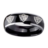 10mm-Multiple-CTR-Dome-Glossy-Black-2-Tone-Tungsten-Mens-Anniversary-Ring