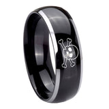 8mm-Skull-Dome-Glossy-Black-2-Tone-Tungsten-Carbide-Custom-Mens-Ring