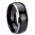 8mm Tetragrammaton Spiritual Kabbalah Dome Two Tone Black Tungsten Ring