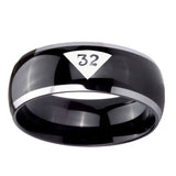 8mm-Masonic-32-Triangle-Design-Freemason-Dome-Glossy-Black-2-Tone-Tungsten-Carbide-Anniversary-Ring