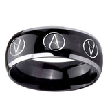 8mm-Atheist-Design-Dome-Glossy-Black-2-Tone-Tungsten-Men's-Ring
