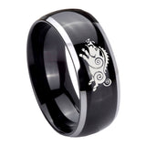 8mm-Wild-Boar-Dome-Glossy-Black-2-Tone-Tungsten-Mens-Wedding-Ring