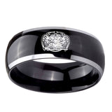 10mm-Masonic-32-Degree-Freemason-Dome-Glossy-Black-2-Tone-Tungsten-Carbide-Men's-Promise-Rings