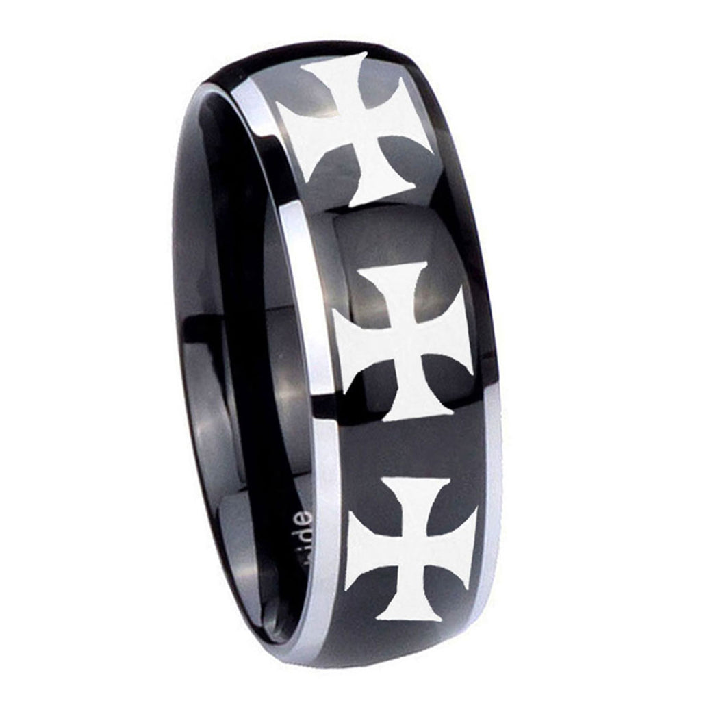 Celtic Triangle Fleur Delis Tungsten Carbide Mens Set Rings