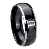 10mm-Gemini-Zodiac-Dome-Glossy-Black-2-Tone-Tungsten-Mens-Engagement-Band