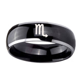 8mm-Scorpio-Horoscope-Dome-Glossy-Black-2-Tone-Tungsten-Carbide-Anniversary-Ring