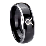 10mm-Taurus-Horoscope-Dome-Glossy-Black-2-Tone-Tungsten-Carbide-Mens-Ring