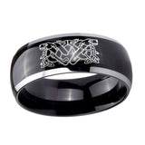 10mm-Celtic-Dog-Dome-Glossy-Black-2-Tone-Tungsten-Carbide-Engraved-Ring