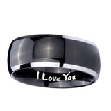 10mm-I-Love-You-Dome-Glossy-Black-2-Tone-Tungsten-Carbide-Rings-for-Men