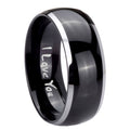 10mm I Love You Dome Glossy Black 2 Tone Tungsten Carbide Rings for Men