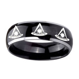 8mm-Multiple-Pester-Master-Masonic-Dome-Glossy-Black-2-Tone-Tungsten-Mens-Ring