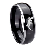 10mm-Lizard-Dome-Glossy-Black-2-Tone-Tungsten-Carbide-Bands-Ring