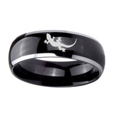 10mm-Lizard-Dome-Glossy-Black-2-Tone-Tungsten-Carbide-Bands-Ring