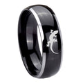 8mm Lizard Dome Glossy Black 2 Tone Tungsten Ring Engraved