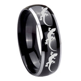 10mm-Multiple-Lizard-Dome-Glossy-Black-2-Tone-Tungsten-Mens-Ring-Personalized