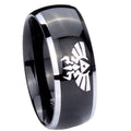 10mm Zelda Skyward Sword Dome Glossy Black 2 Tone Tungsten Men's Engagement Ring