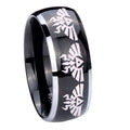 10mm Multiple Zelda Skyward Sword Dome Glossy Black 2 Tone Tungsten Men's Ring