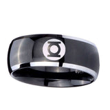 5, 8mm Green Lantern Dome Two Tone Black Tungsten Men's Wedding Band