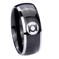 8mm Green Lantern Dome Two Tone Black Tungsten Men Bands