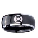 5, 8mm Green Lantern Dome Two Tone Black Tungsten Men's Wedding Band