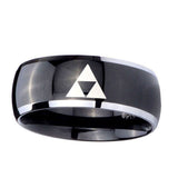 10mm-Zelda-Triforce-Dome-Glossy-Black-2-Tone-Tungsten-Wedding-Bands-Ring