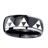 10mm-Multiple-Zelda-Triforce-Dome-Glossy-Black-2-Tone-Tungsten-Mens-Bands-Ring