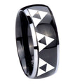 8mm Multiple Zelda Triforce Dome Glossy Black 2 Tone Tungsten Ring