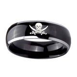 10mm-Skull-Pirate-Dome-Glossy-Black-2-Tone-Tungsten-Carbide-Custom-Ring-for-Men