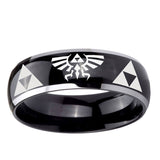10mm Legend of Zelda Dome Glossy Black 2 Tone Tungsten Ring