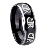 10mm-Multiple-CTR-Dome-Glossy-Black-2-Tone-Tungsten-Carbide-Mens-Ring-Engraved