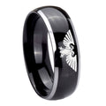 8mm Aquila Dome Glossy Black 2 Tone Tungsten Ring for Men