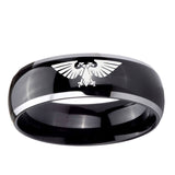 10mm Aquila Dome Glossy Black 2 Tone Tungsten Ring