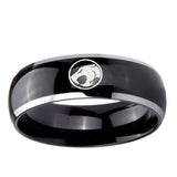10mm Thundercat Dome Glossy Black 2 Tone Tungsten Ring