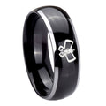 8mm Monarch Dome Glossy Black 2 Tone Tungsten Promised Band