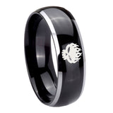 10mm-Offspring-Dome-Glossy-Black-2-Tone-Tungsten-Carbide-Mens-Ring-Personalized