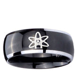5, 8mm American Atheist Dome Glossy Black 2 Tone Tungsten Mens Wedding Band