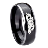 10mm-Flamed-Cross-Dome-Glossy-Black-2-Tone-Tungsten-Carbide-Wedding-Bands-Ring