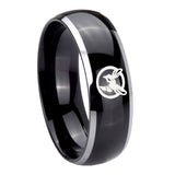 10mm-Honey-Bee-Dome-Glossy-Black-2-Tone-Tungsten-Carbide-Mens-Wedding-Ring