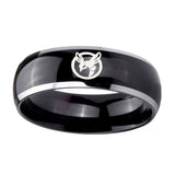 10mm-Honey-Bee-Dome-Glossy-Black-2-Tone-Tungsten-Carbide-Mens-Wedding-Ring