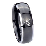 8mm-Music-&-Heart-Dome-Glossy-Black-2-Tone-Tungsten-Carbide-Bands-Ring